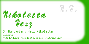 nikoletta hesz business card